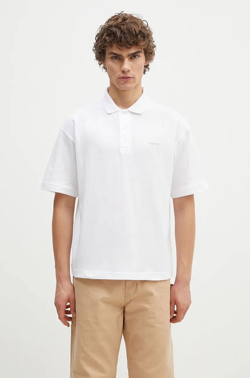 Сорочка поло Barbour Polo Shirt Dunand білий | MML1426