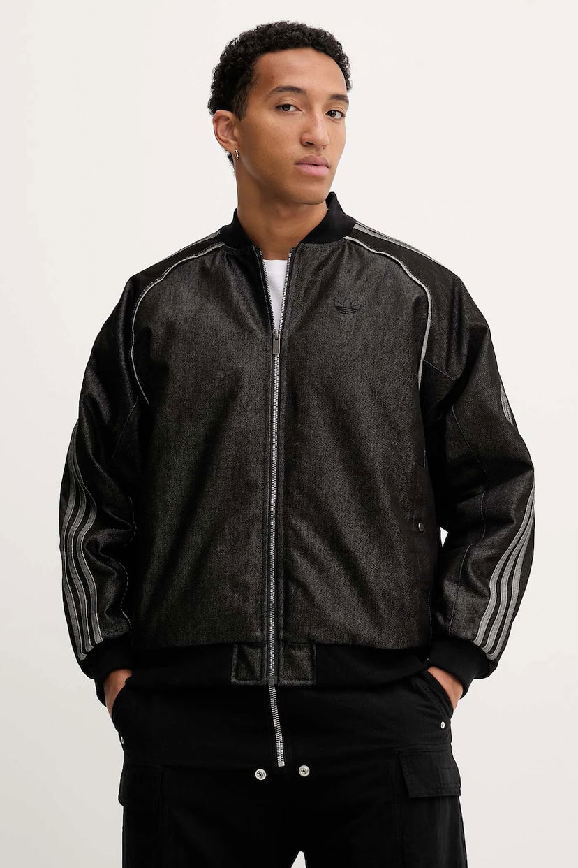 Куртка бомбер adidas Originals adidas Originals Denim Bomber Jacket Oversize чорний | JY2796