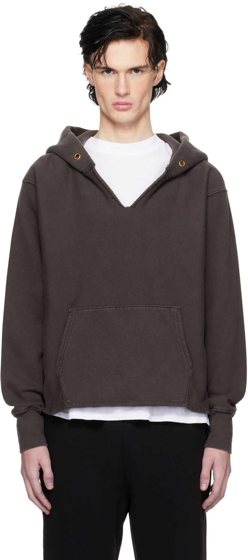 Світшоти LES TIEN Heavyweight Cropped Hoodie Коричневий | CF-1091