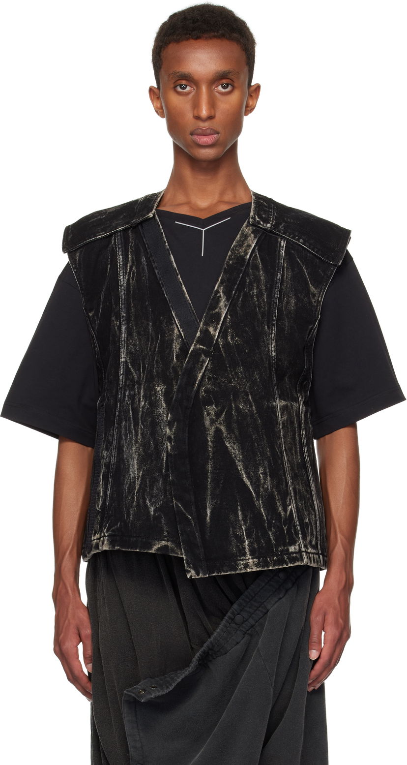 Жилет Y/PROJECT Vertical Whiskers Denim Vest чорний | 107JA004