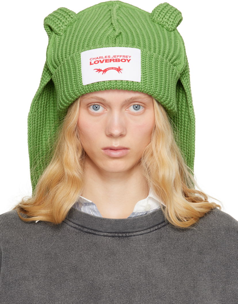 Шапка Charles Jeffrey Loverboy Charles Jeffrey LOVERBOY Chunky Rabbit Beanie Зелений | 54130403