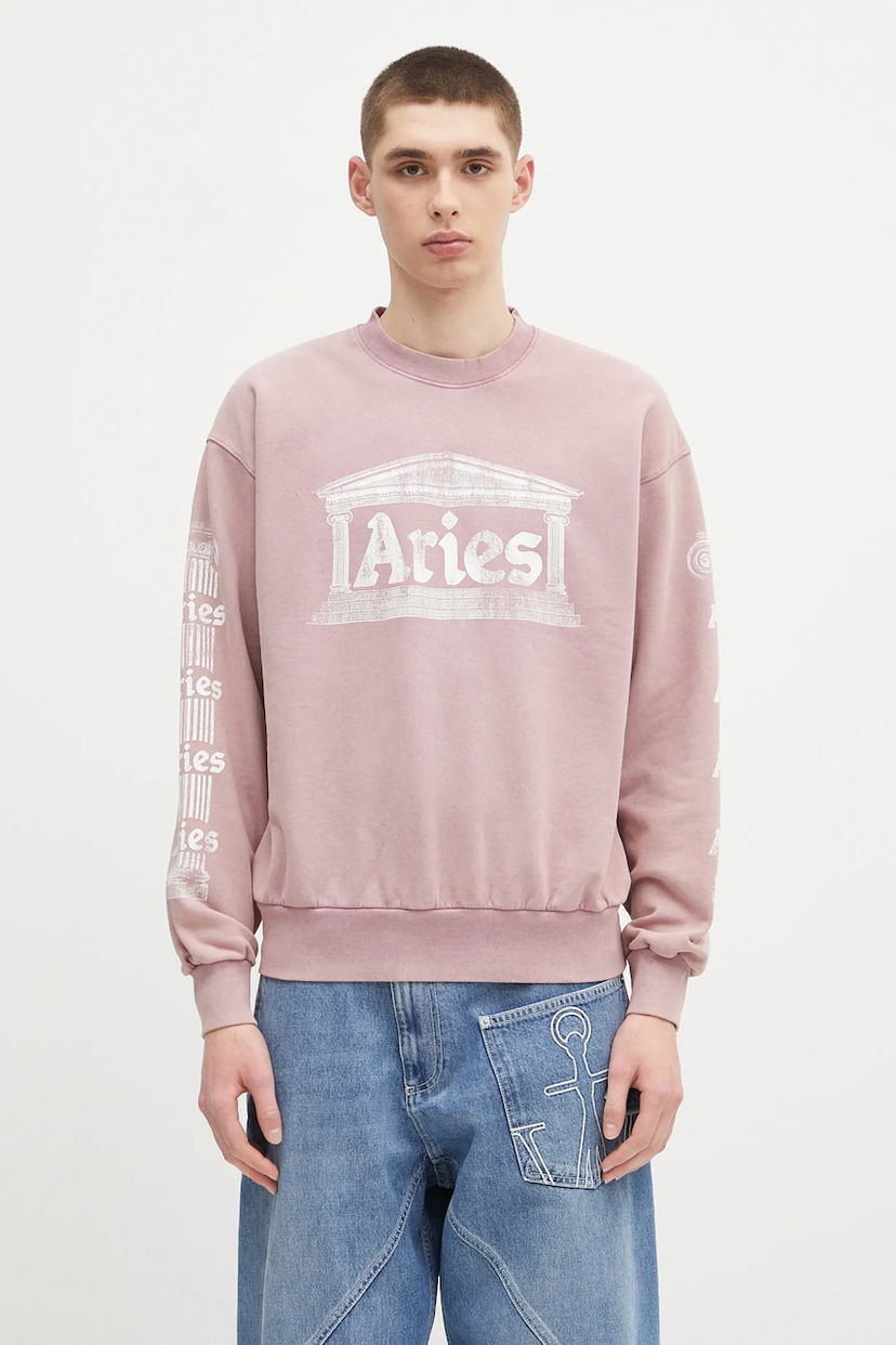Світшоти Aries Aries Aged Ancient Column Graphic Sweatshirt Рожевий | AR2003303