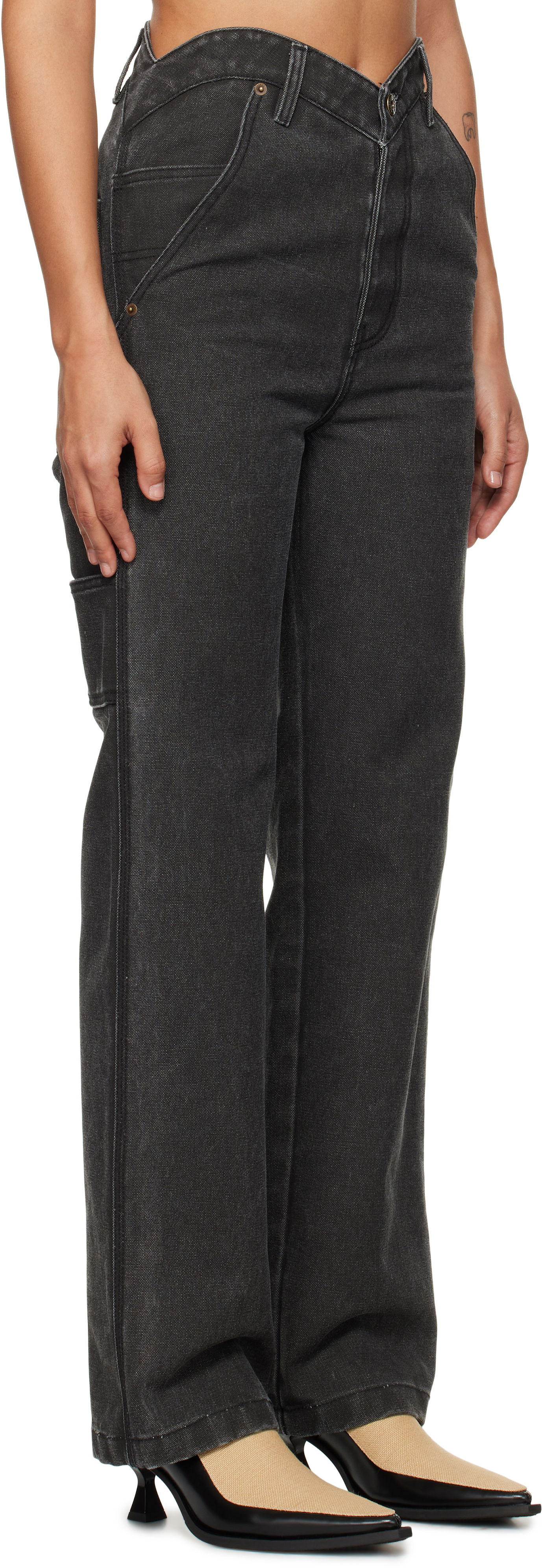 Джинси We11done We11done Heart Work Trousers чорний | WD-PT3-24-280-W-BK, 1