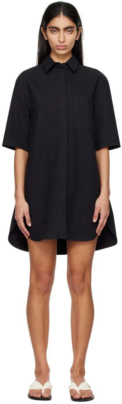 плаття Loulou de Saison Loulou de Saison Basava Mini Shirt Dress чорний | BASAVA