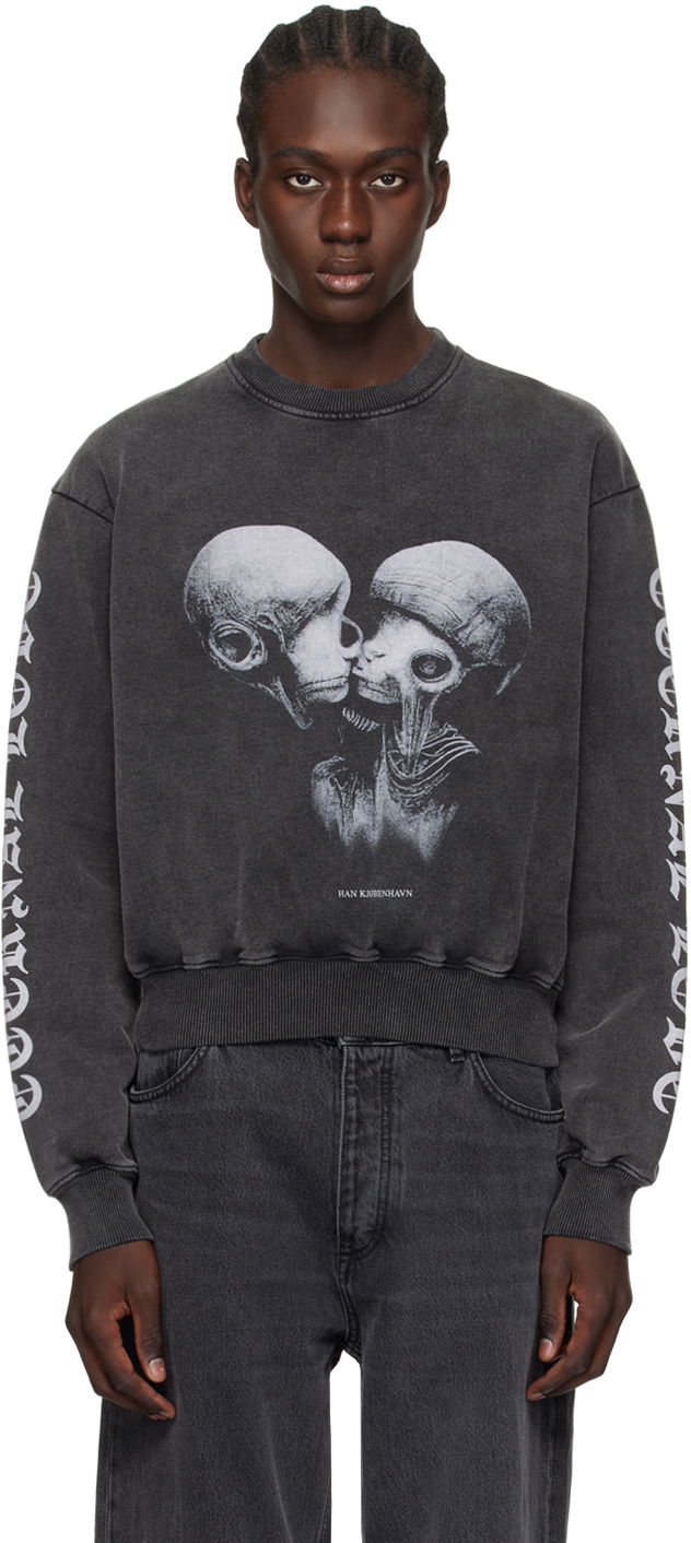 Світшоти Han Kjøbenhavn Aliens Kissing Graphic Sweatshirt чорний | M-133224