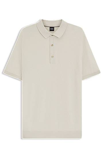 Сорочка поло BOSS Regular-Fit Knit Polo Shirt бежевий | 50543148