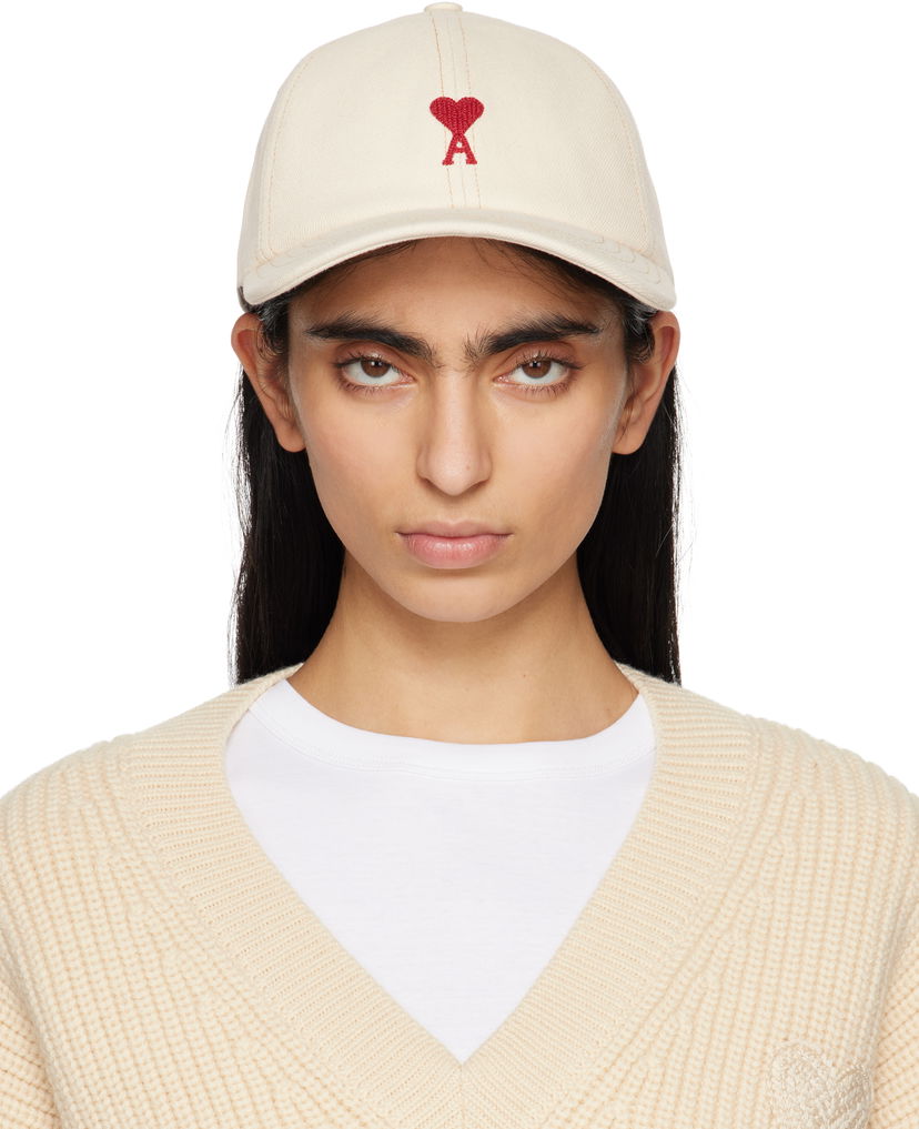 Кепка AMI AMI Paris Ami de Coeur Embroidered Cotton Baseball Cap бежевий | UCP116.DE0039