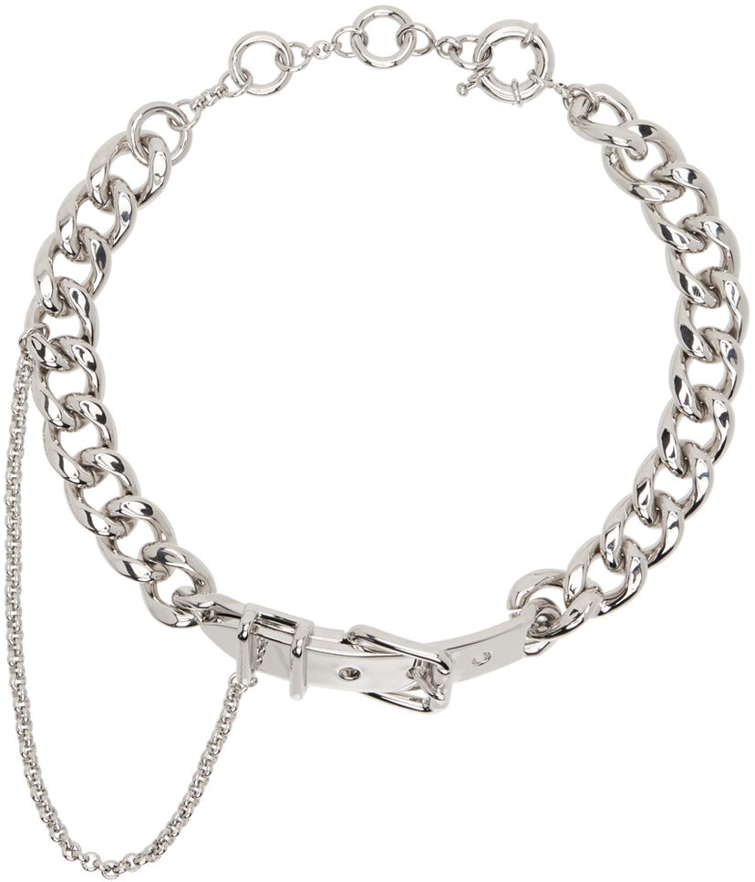 Кольє Acne Studios Buckle Chain Choker Сірий | C50432-