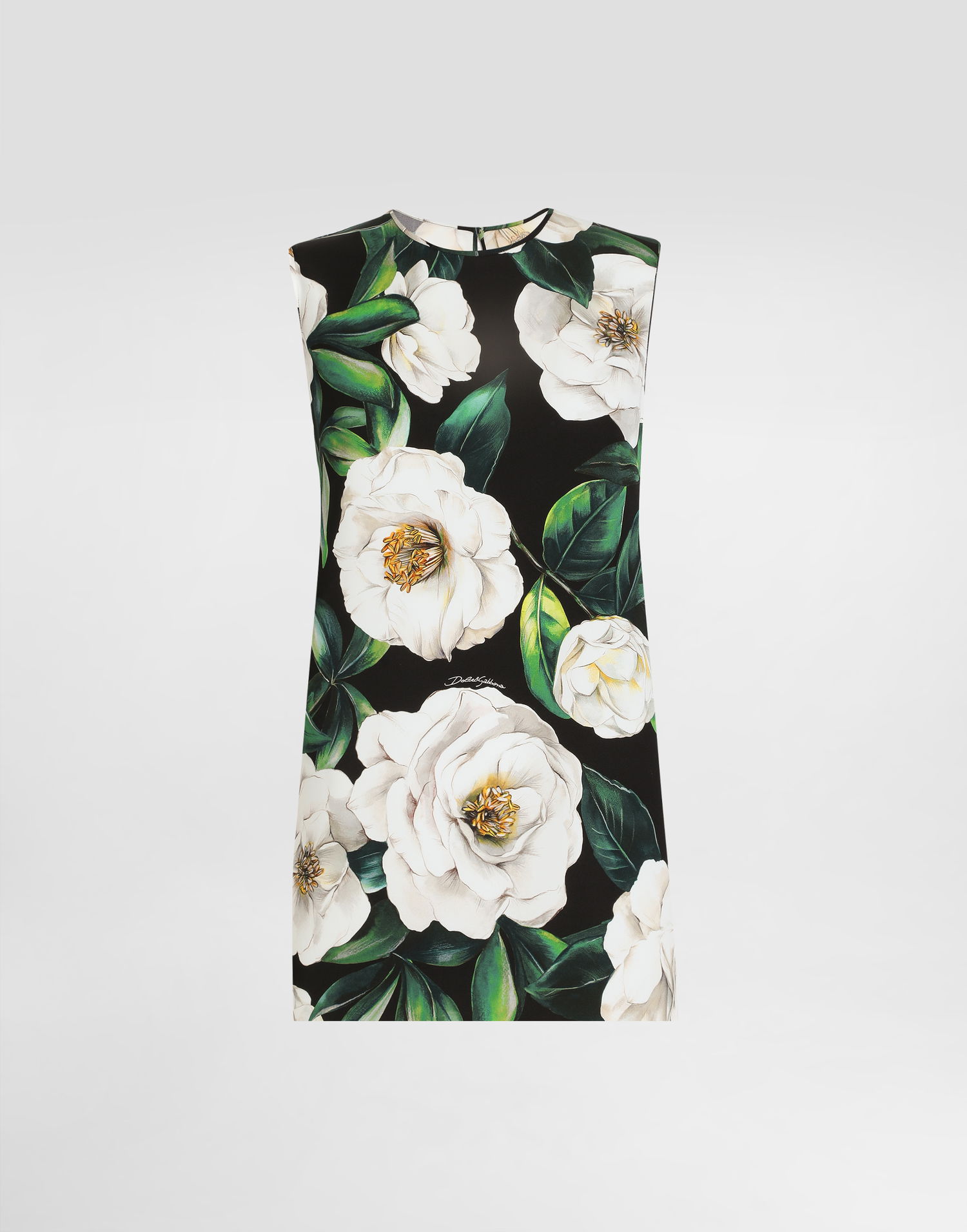 Безрукавка Dolce & Gabbana Dolce & Gabbana Sleeveless Gardenia Print Charmeuse Top чорний | F7AO3TFSA7FHN5JB, 0