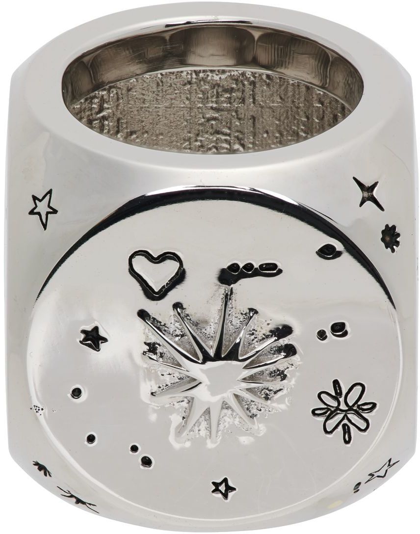 Кільце We11done We11done Logo & Graphic Ring Металік | WD-AJ1-22-716-U-SV, 0