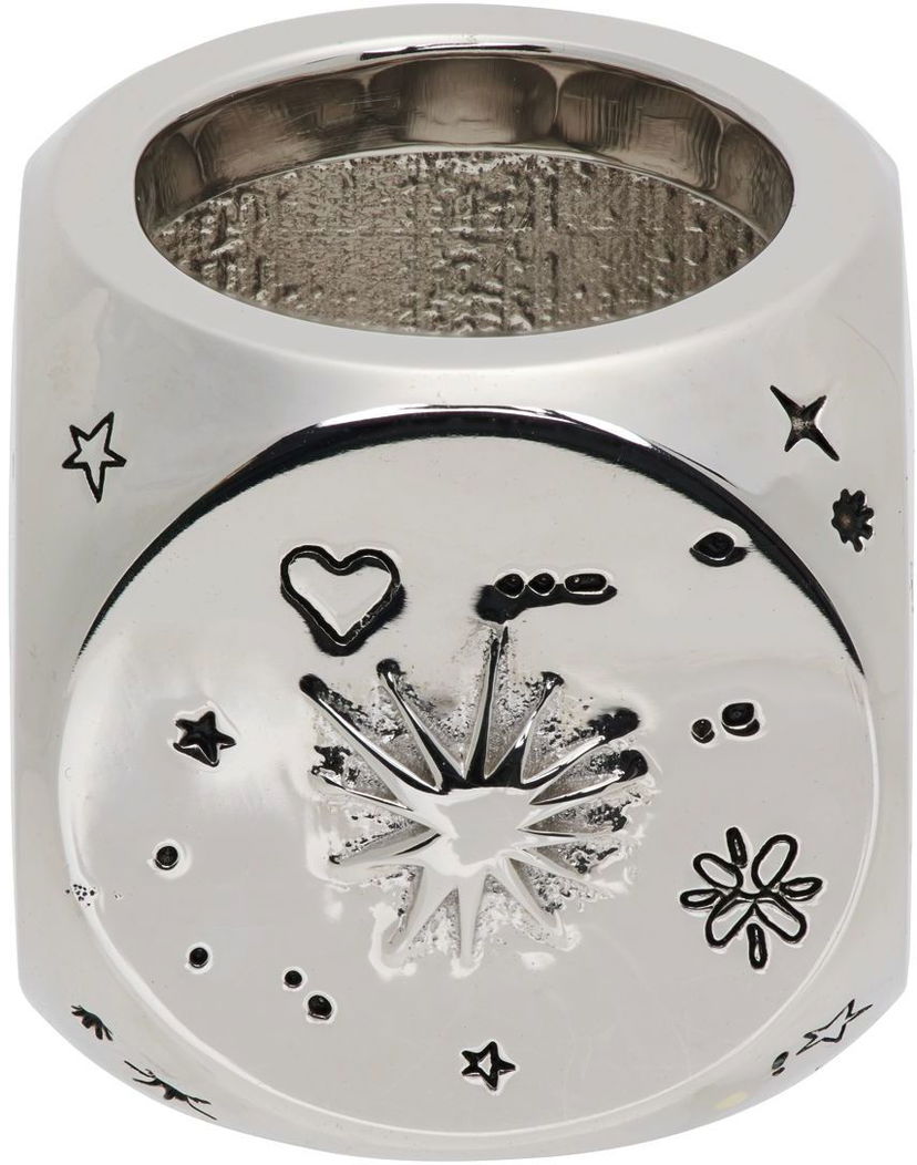 Кільце We11done We11done Logo & Graphic Ring Металік | WD-AJ1-22-716-U-SV