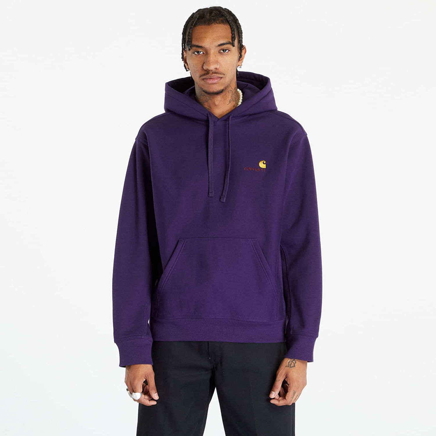 Світшоти Carhartt WIP Hooded American Script Sweat Cassis Фіолетовий | I028279.1N8XX, 0