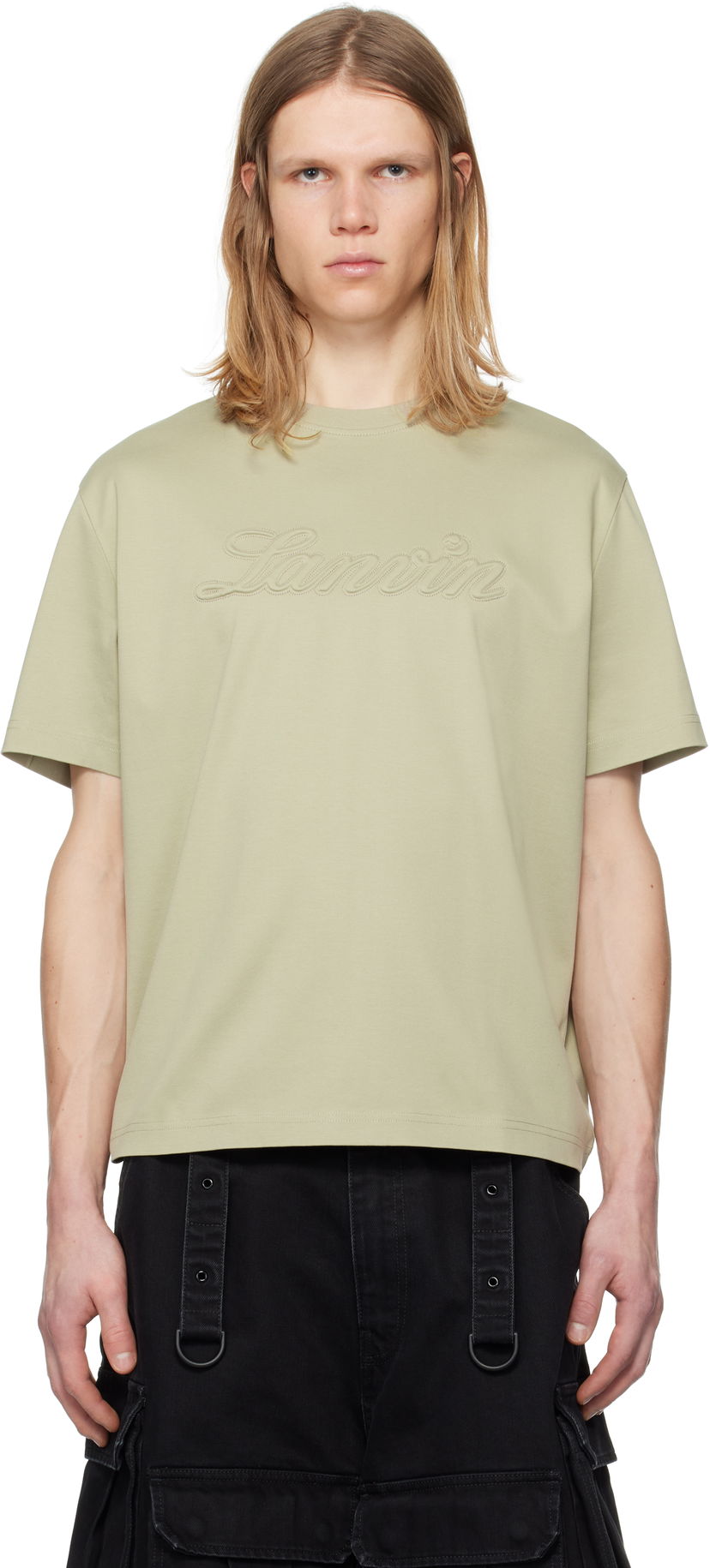 Футболка LANVIN Lanvin Debossed Logo T-Shirt Зелений | RM-TS0115-J170-P25