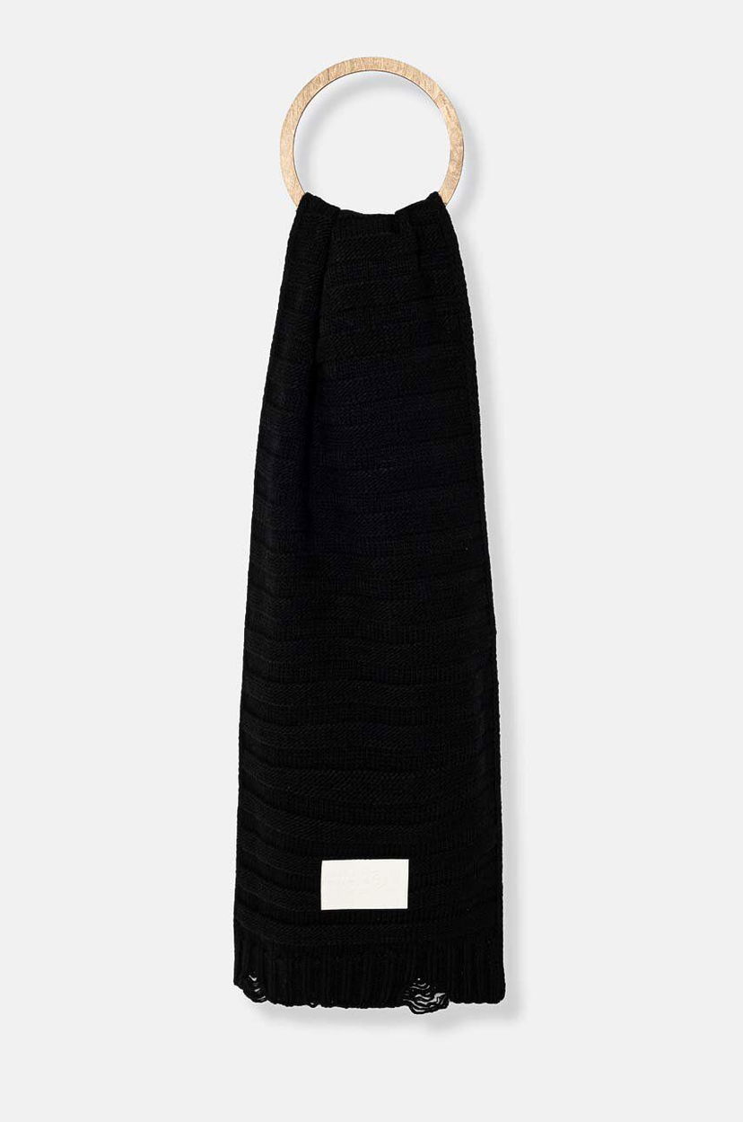Шарф Maison Margiela Wool Scarf With Applique чорний | S52TE0054.M13040
