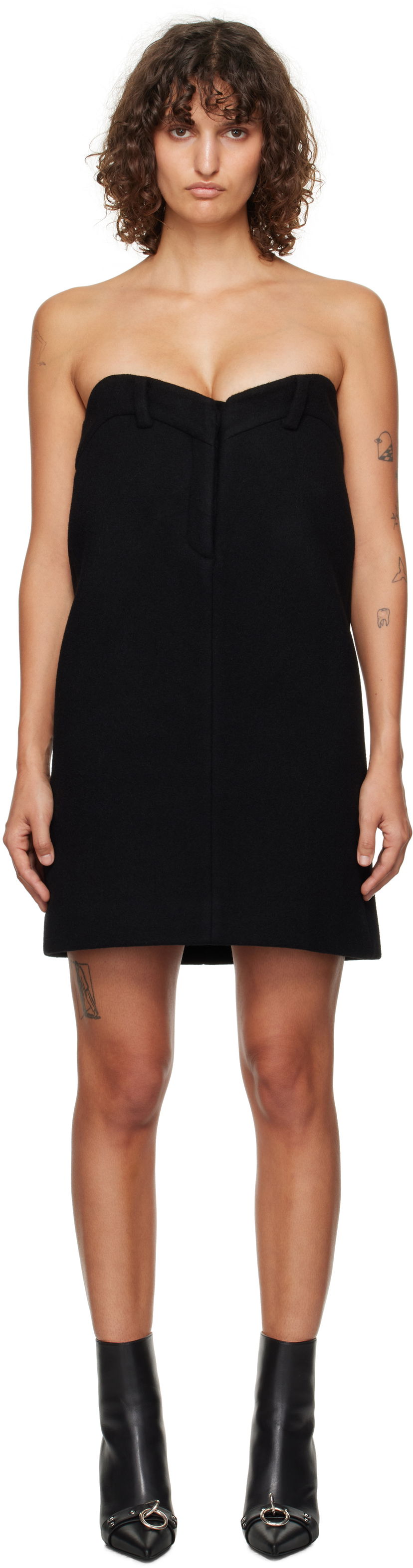 плаття We11done We11done Sweetheart Mini Dress чорний | WD-OP3-24-119-W-BK