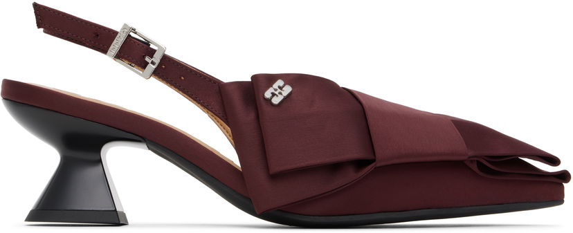 Кросівки та взуття GANNI GANNI Bow Kitten Heels Бордовий | S2849