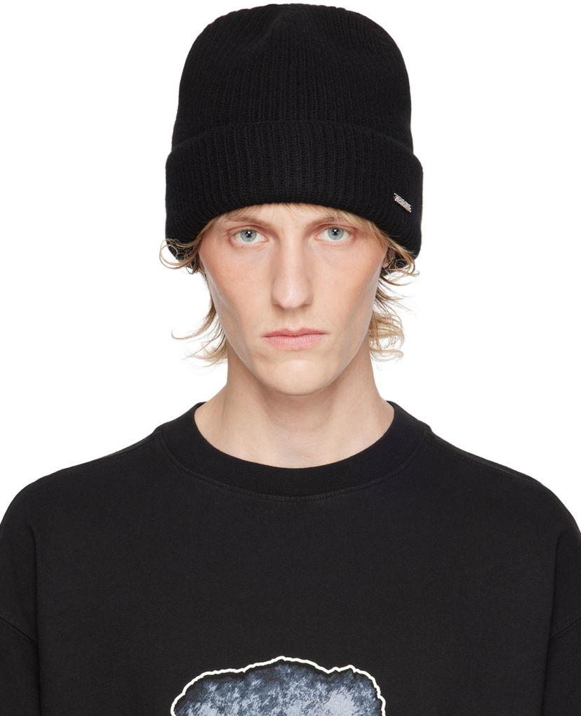 Шапка We11done Knit Beanie чорний | WD-KH2-24-644-U-BK