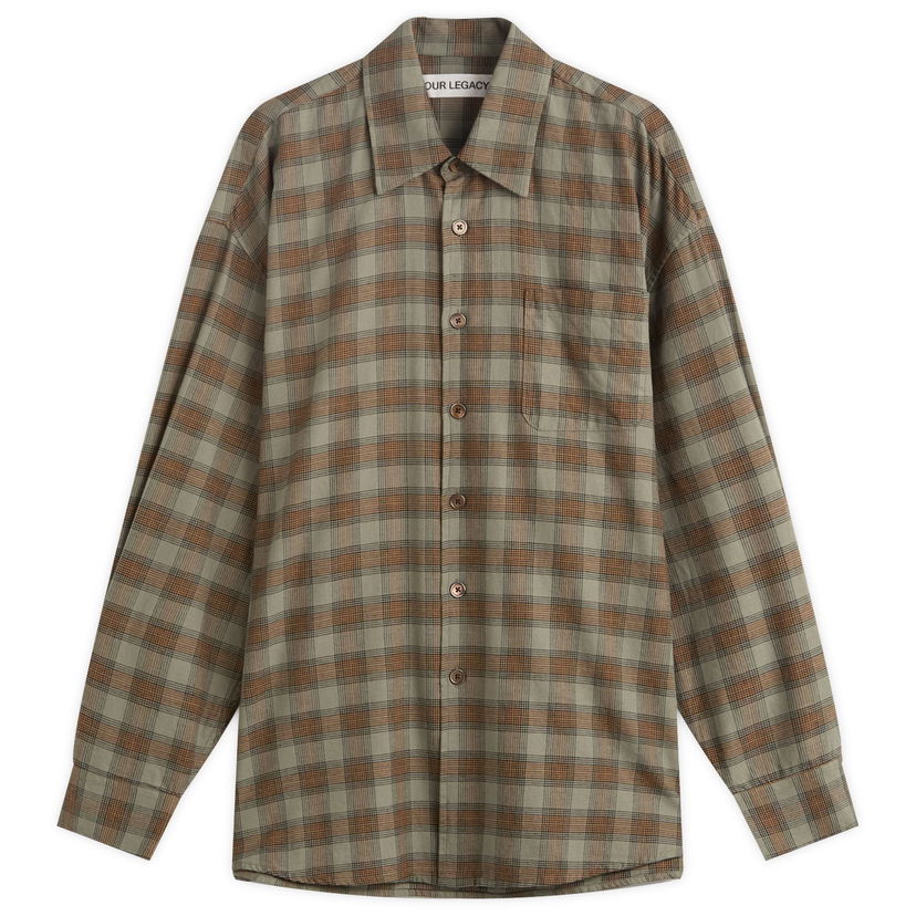 Сорочка OUR LEGACY Our Legacy Borrowed Shirt, Iowa Flannel Check Зелений | M4252BI