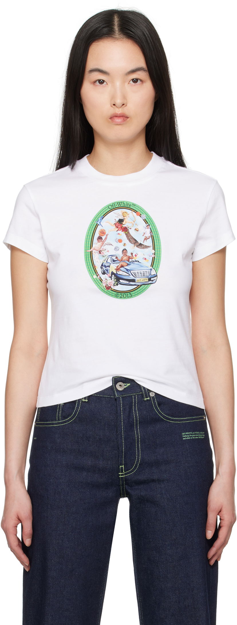 Футболка Off-White Off-White Oval Fresco T-Shirt білий | OWAA112S25JER0010184
