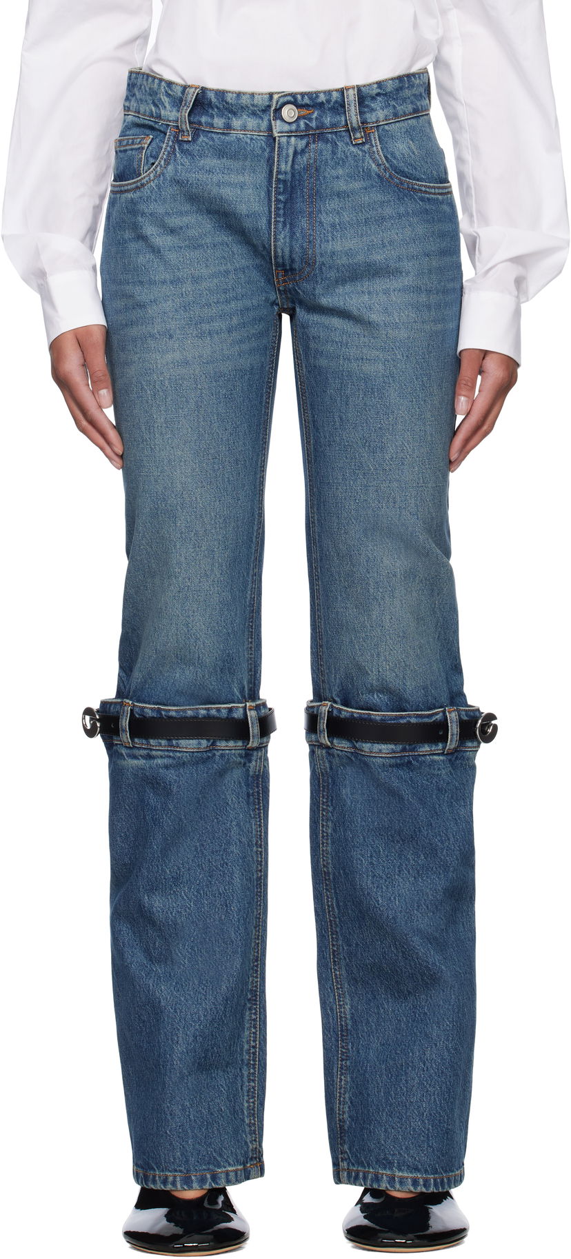 Джинси Coperni Coperni Hybrid Jeans with Straps Синій | COPP32F2014