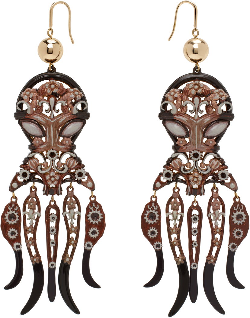 Сережки Tory Burch Tory Burch Octopus Drop Earrings Коричневий | 170804-760
