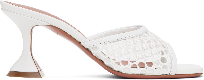 Догляд за взуттям Amina Muaddi Amina Muaddi Lupita Net 70 Heeled Sandals білий | LUPITA NET 70