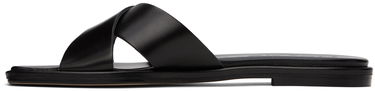 Аксесуари Aeyde Aeyde Sonia Leather Crisscross Slide Sandals чорний | A11-FS-BRNS08FL62-SS24-800-001, 2