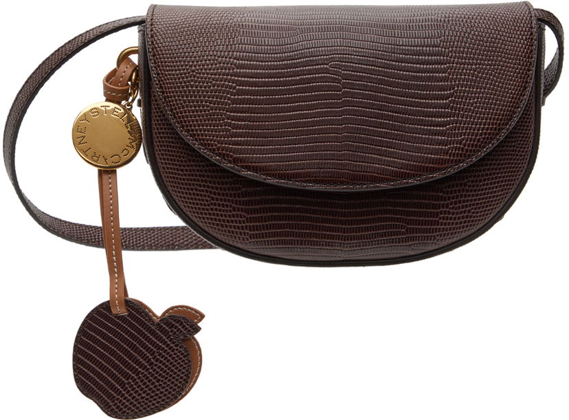 Поясна сумка Stella McCartney Scale-Embossed Frayme Shoulder Bag With Apple Charm Коричневий | 7B0092WP0426