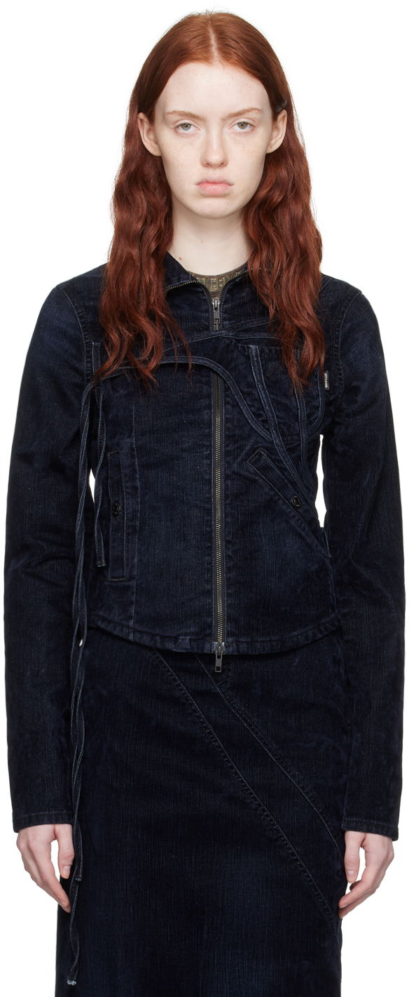 Куртка Ottolinger Ottolinger Fitted Denim Jacket темно-синій | 1703310