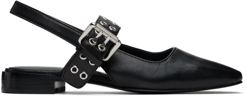 Одяг rag & bone Rag & Bone Astra Leather Slingback Slippers чорний | WFF24SF002TB2