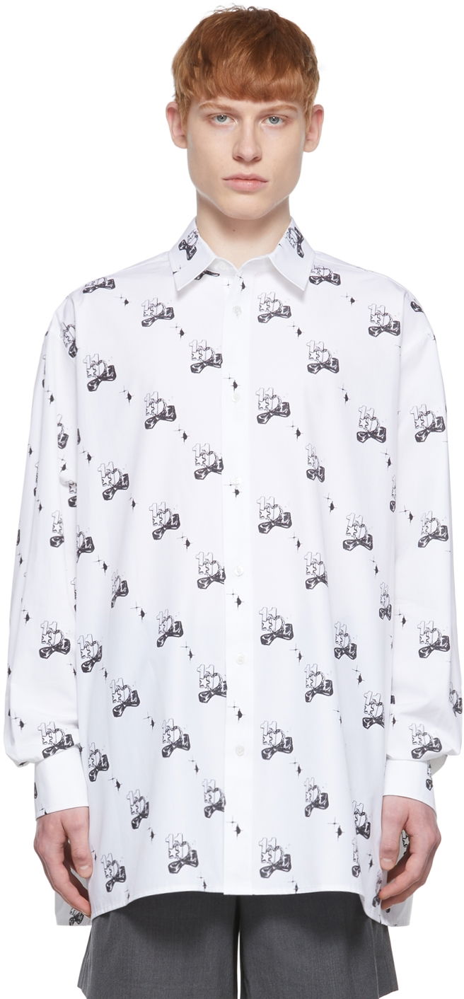 Сорочка We11done Print Cotton Shirt білий | WD-BL1-22-213-U-WH