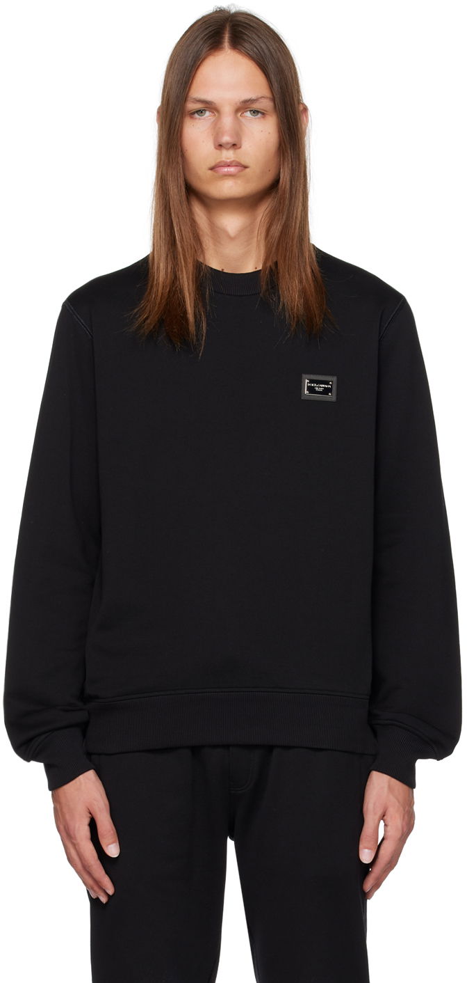 Світшоти Dolce & Gabbana Black Plaque Sweatshirt чорний | G9ABJTG7F2G