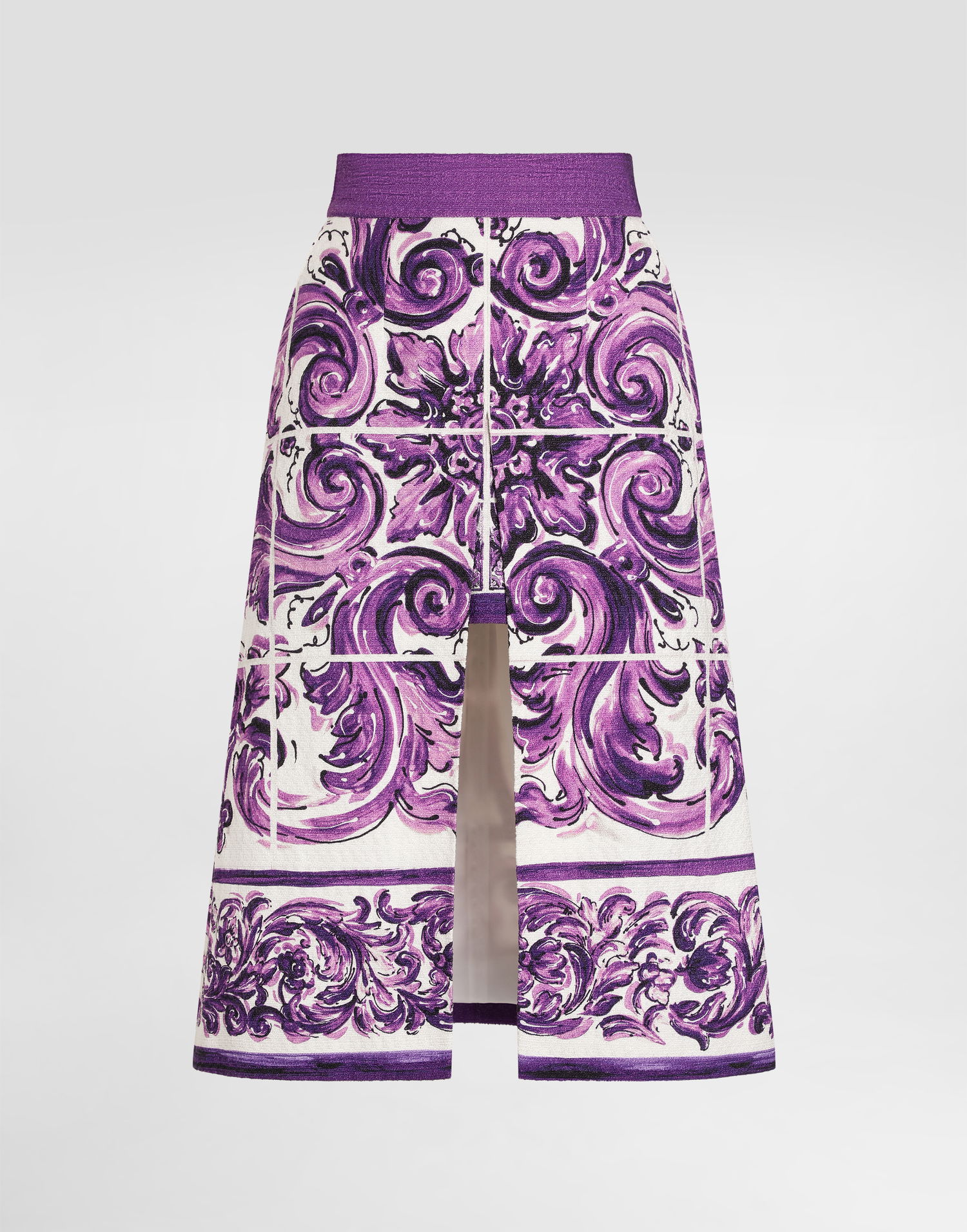 Спідниця Dolce & Gabbana Dolce & Gabbana Majolica Print A-Line Skirt Фіолетовий | F4C4VTFP9AKHP5DQ, 0