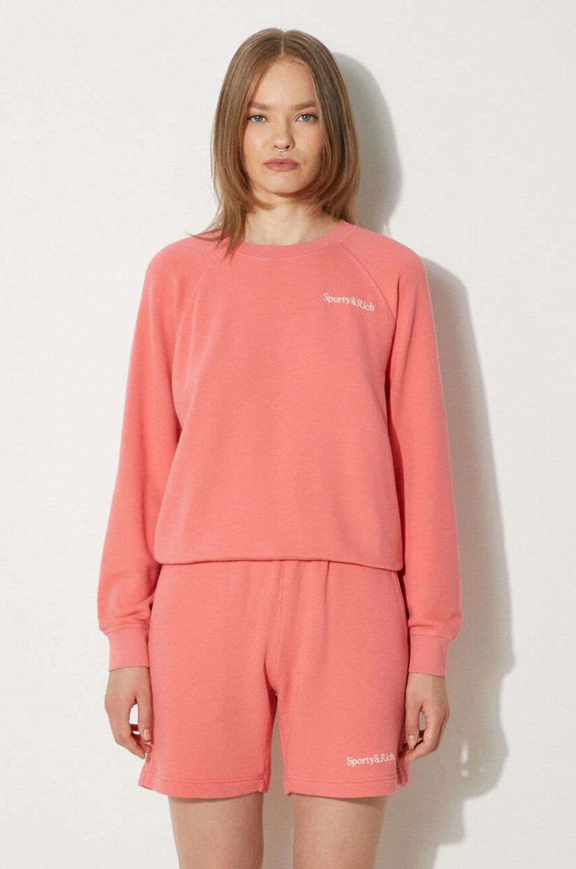 Світшоти Sporty & Rich Serif Logo Soft Crewneck Sweatshirt Рожевий | WS047S402SC