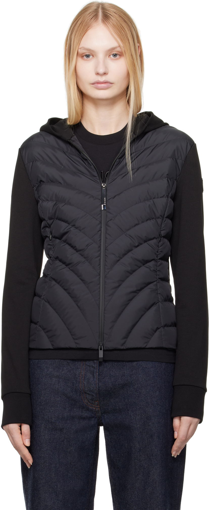 Світшоти Moncler Moncler Zip Up Hooded Down Cardigan чорний | K10938G00020809KZ