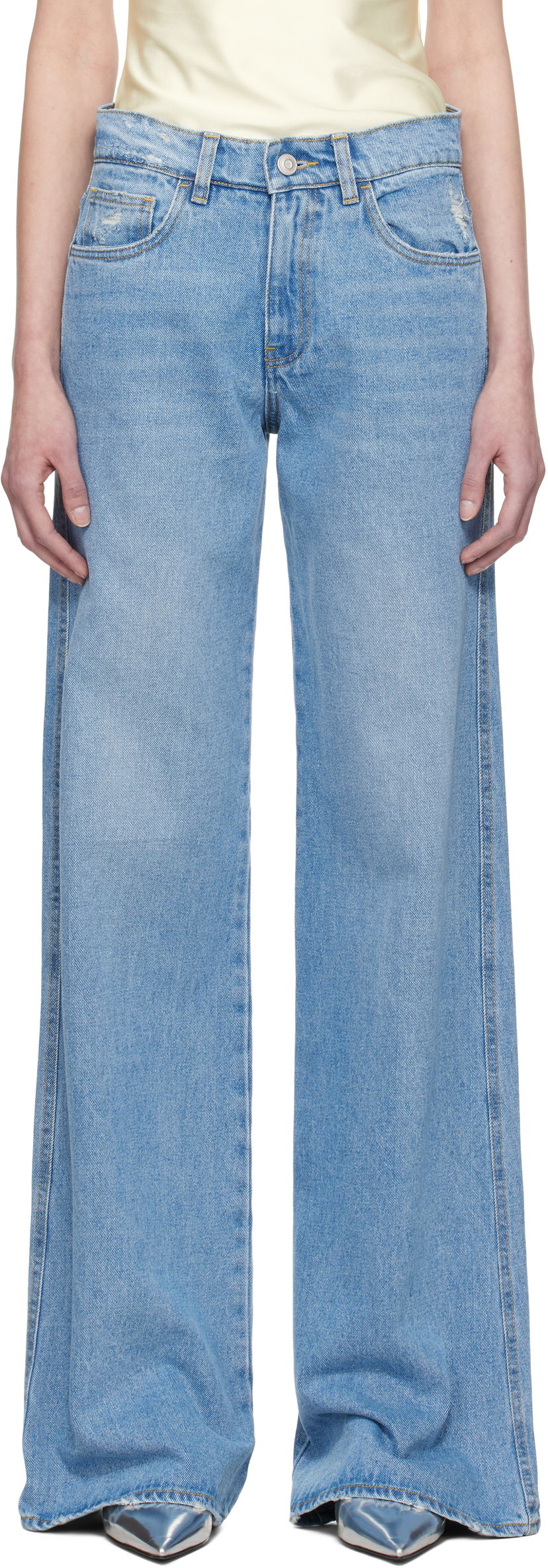 Джинси Coperni Coperni Wide Leg Jeans Синій | COPP95F2008B
