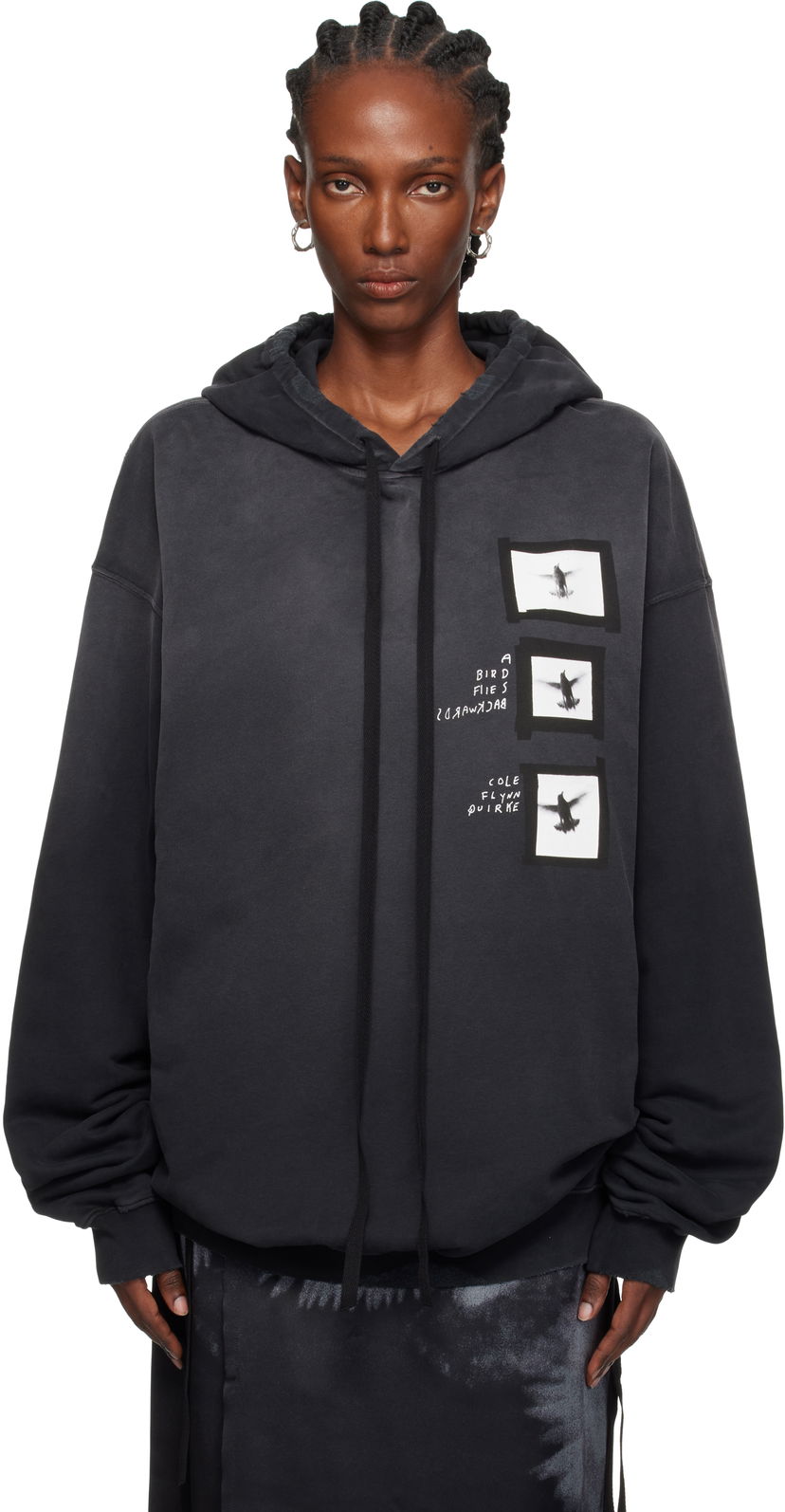 Світшоти Ann Demeulemeester Ann Demeulemeester Anne Marie 'Doves' High Comfort Hoodie чорний | 2520-W-JSW01-55-FA639-098