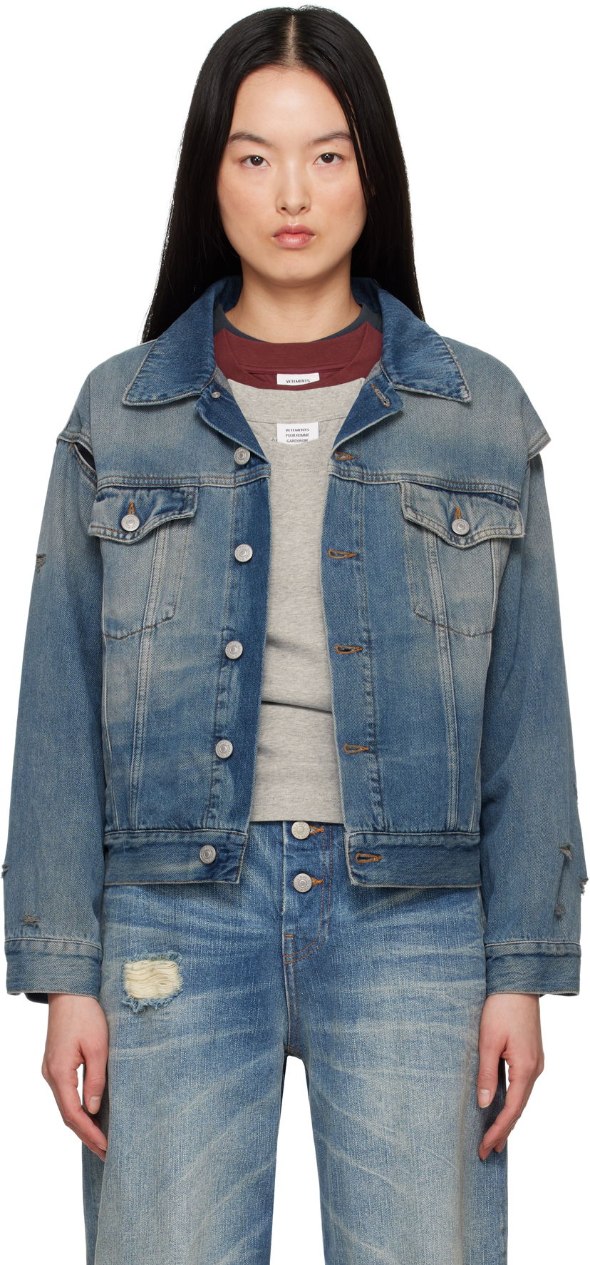 Куртка Maison Margiela MM6 Maison Margiela Faded Denim Jacket Синій | S52AM0319 M30017