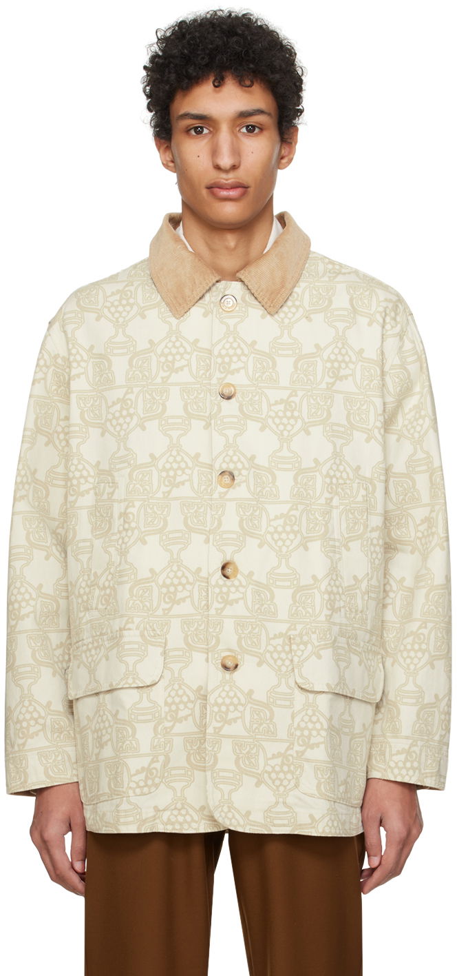 Парка Drôle de Monsieur Patterned Button-Up Jacket бежевий | D-JT163-CO120-EC