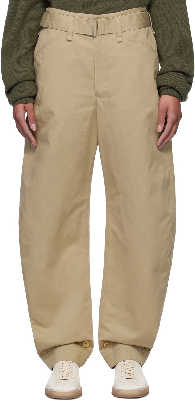 Штани карго LEMAIRE Lemaire Belted Tapered Trousers бежевий | PA1159 LF1309
