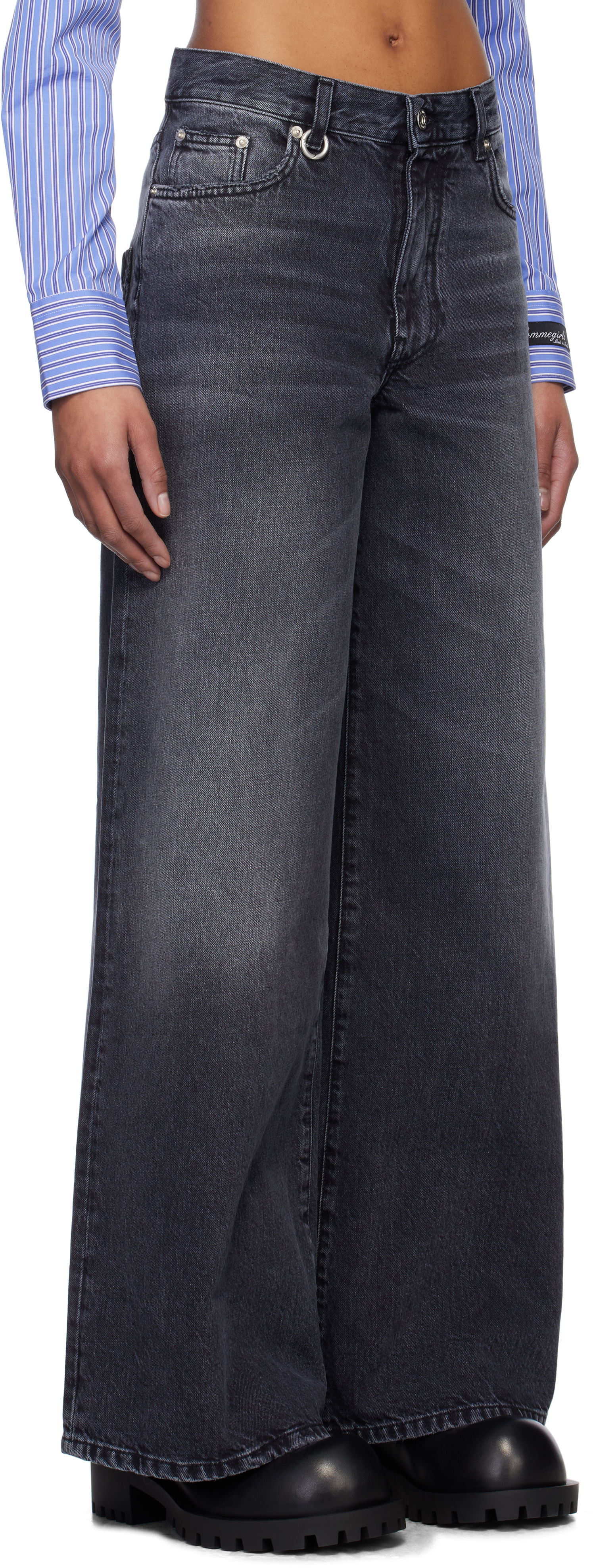 Джинси We11done We11done Oversized Washed Jeans чорний | WD-DP0-25-396-W-BK, 1