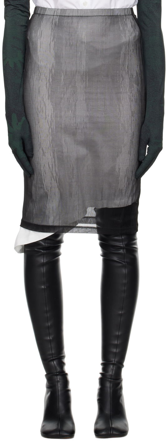 Спідниця Maison Margiela MM6 Ribbed Midi Skirt чорний | S52MC0006 STJ403