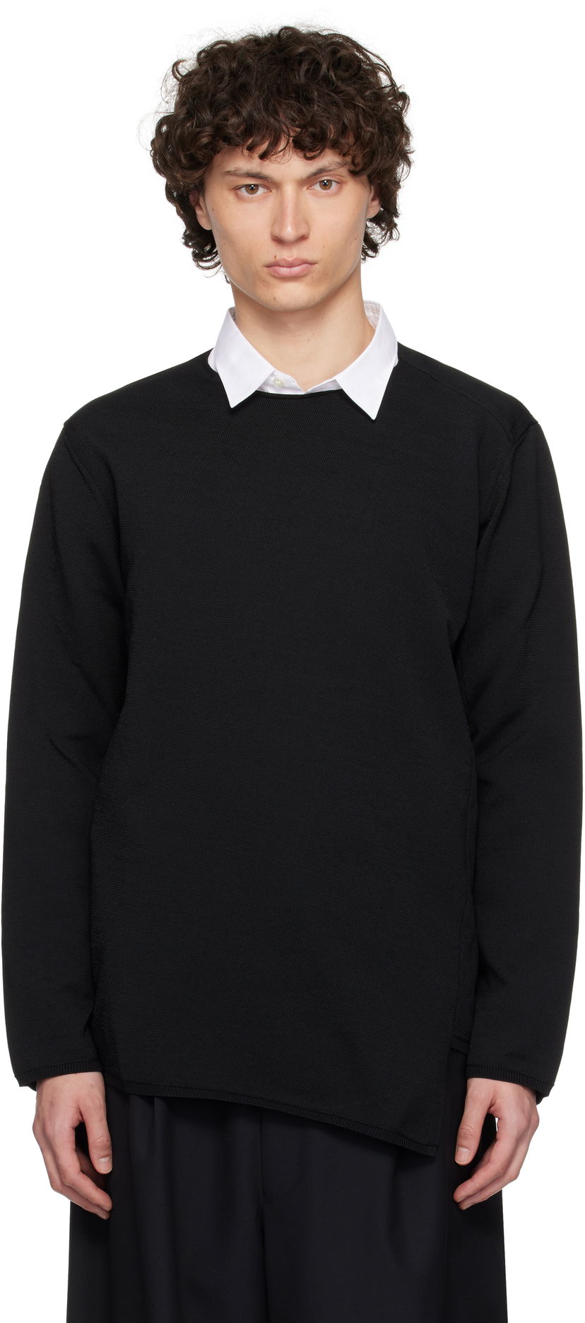 Cветр Comme des Garçons Comme des Garçons Homme Plus Asymmetrical Sweatshirt чорний | PO-N007-S25