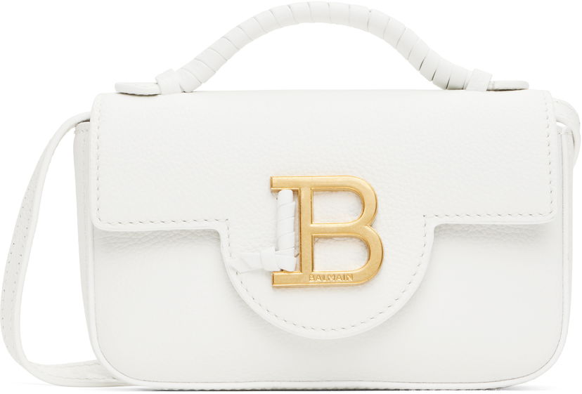 Сумочка Balmain Balmain B-Buzz 17 Grained Leather Crossbody Bag білий | EN1DG811LPOS