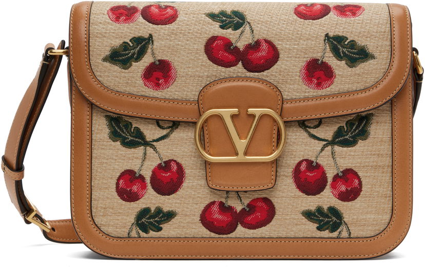Сумочка Valentino Valentino Garavani 9to5 Mini Cherryfic Shoulder Bag бежевий | 6W0B0R15IXM