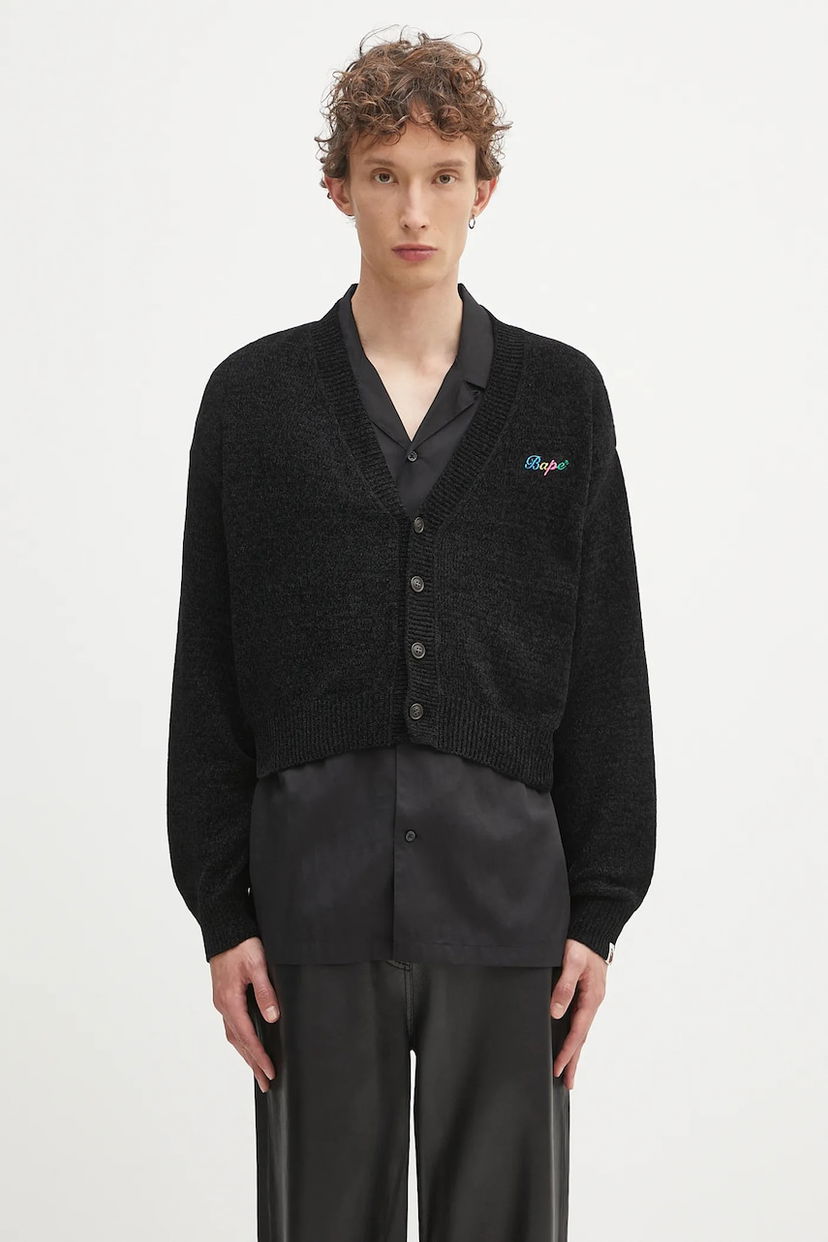 Cветр BAPE A Bathing Ape BAPE Chenille Cardigan чорний | 1K80220002