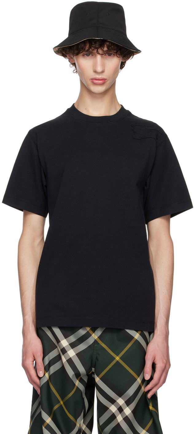Футболка Burberry Black Cotton T-Shirt чорний | 8084951
