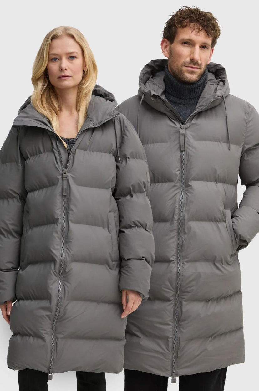 Пуховик Rains Long Puffer Down Jacket Сірий | 15130.13