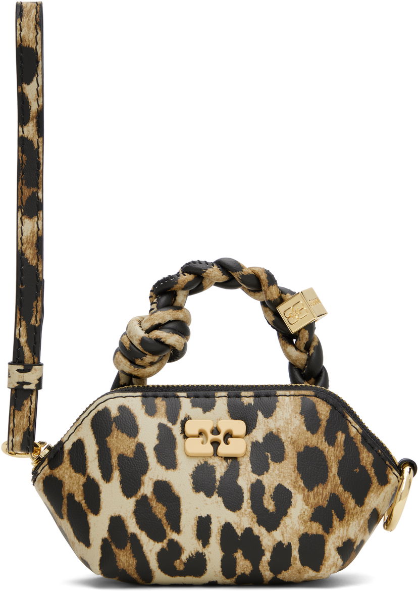 Сумочка GANNI GANNI Nano Bou Leopard Print Bag бежевий | A6549