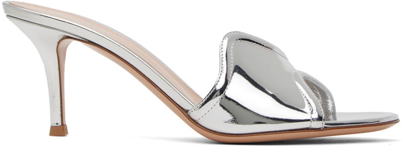 Кросівки та взуття Gianvito Rossi Lucrezia 70 Metallic Leather Heeled Sandals Металік | G15070.70RIC.MET